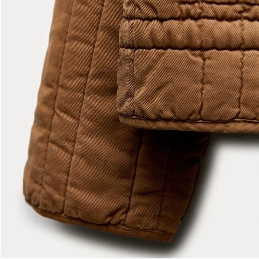 NWT Zara Washed Effect Quilted Jacket - Picture 8 of 12